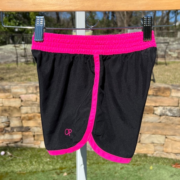 OP Black Girls Shorts with Hot Pink Elastic Waistband and Trim - Picture 6 of 14